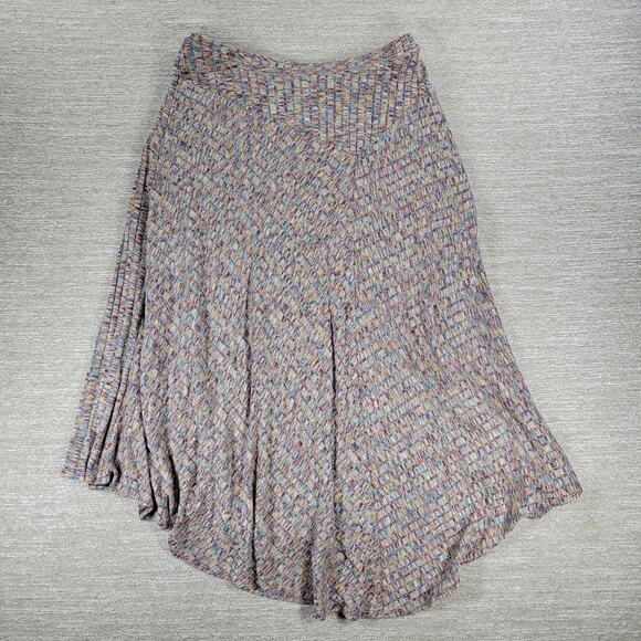 Vanessa Virginia Knit Skirt Large Asymmetrical Maxi Multicolor Textured Lined - Picture 1 of 16
